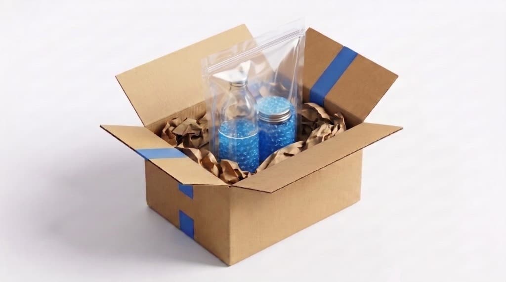 Liquids in a sealed bag inside a box